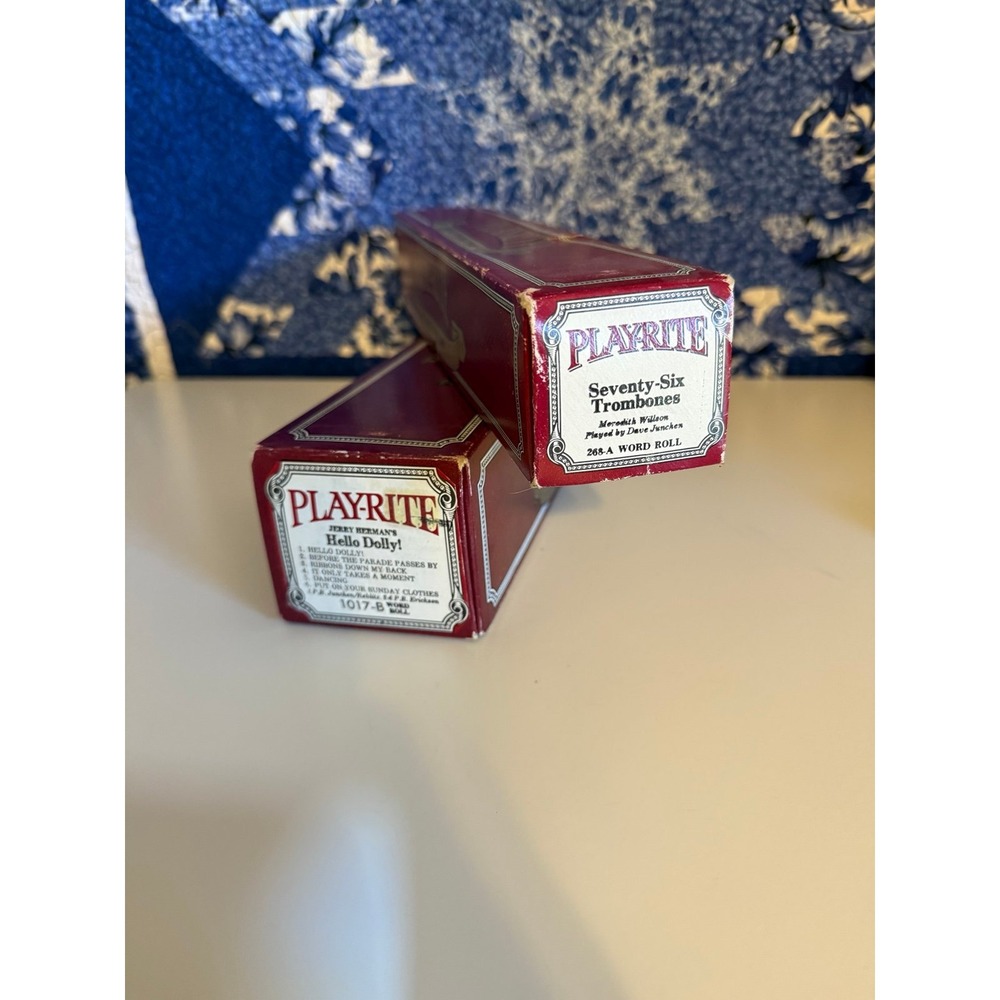 PLAYRITE Hello Dolly & Seventy-Six Trombones Vintage Player Piano Word Rolls